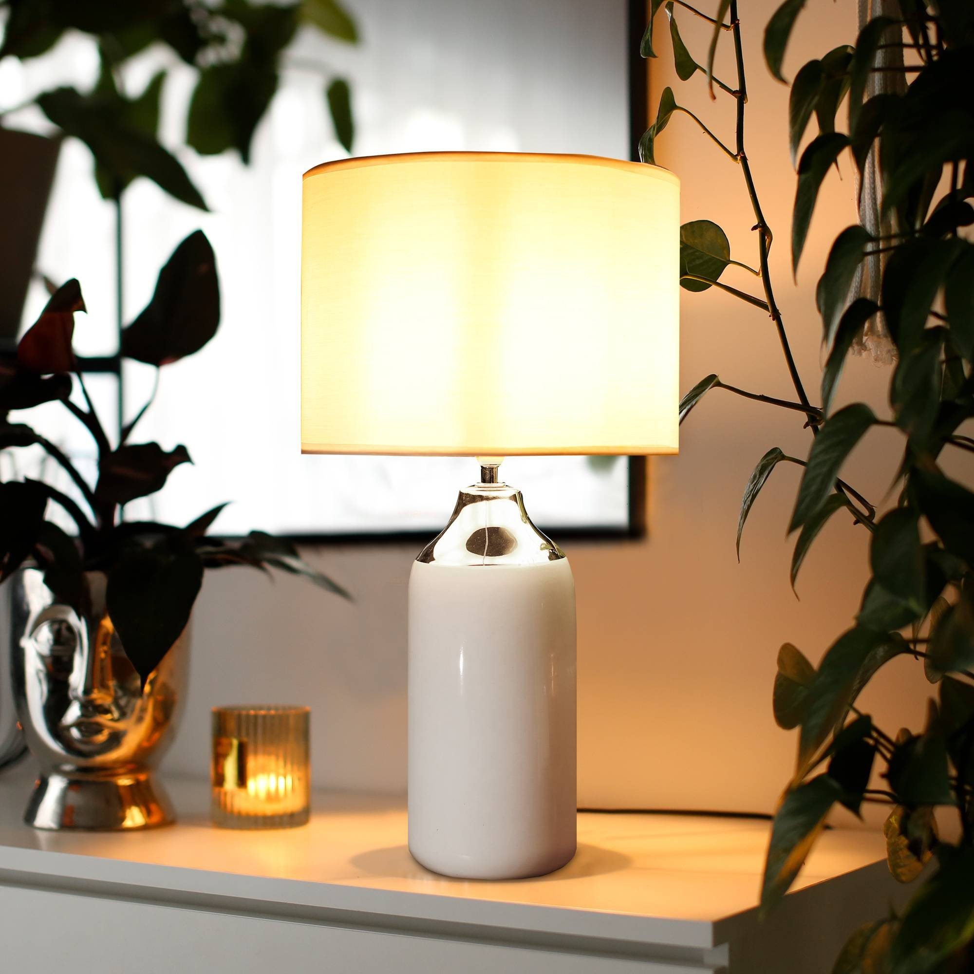 im ohne Keramik-Lampenschirm Konsimo Stil, VENO E14, Tischleuchte modernistischen Tischleuchten, Leuchtmittel,