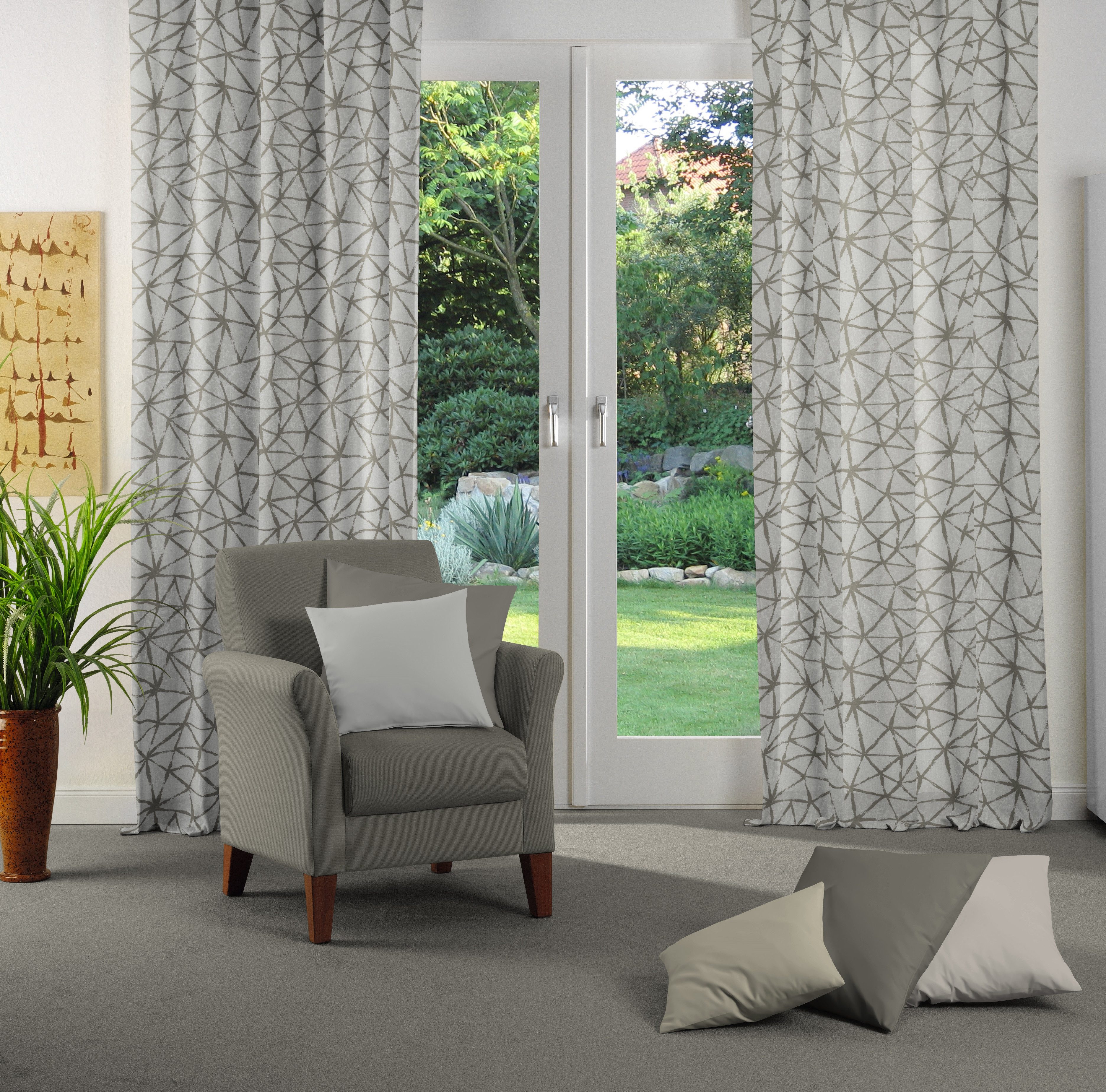 Wirth Vorhang Lisburn (1 St), Kräuselband, halbtransparent