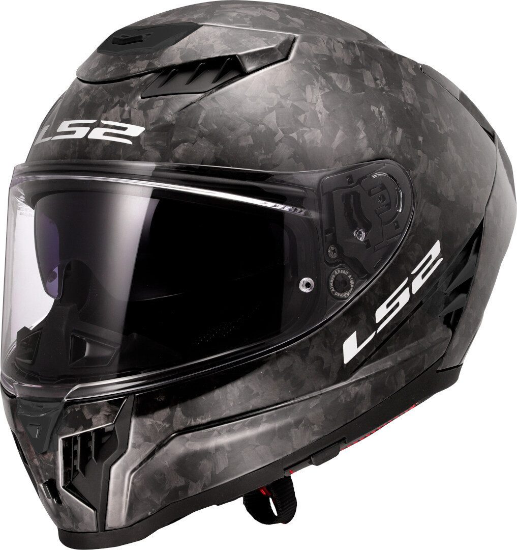 LS2 Motorradhelm FF807 Dragon Forged Carbon Helm, vorbereitet für Kommunikationssystem,Notfallsystem-Polsterung (EQ