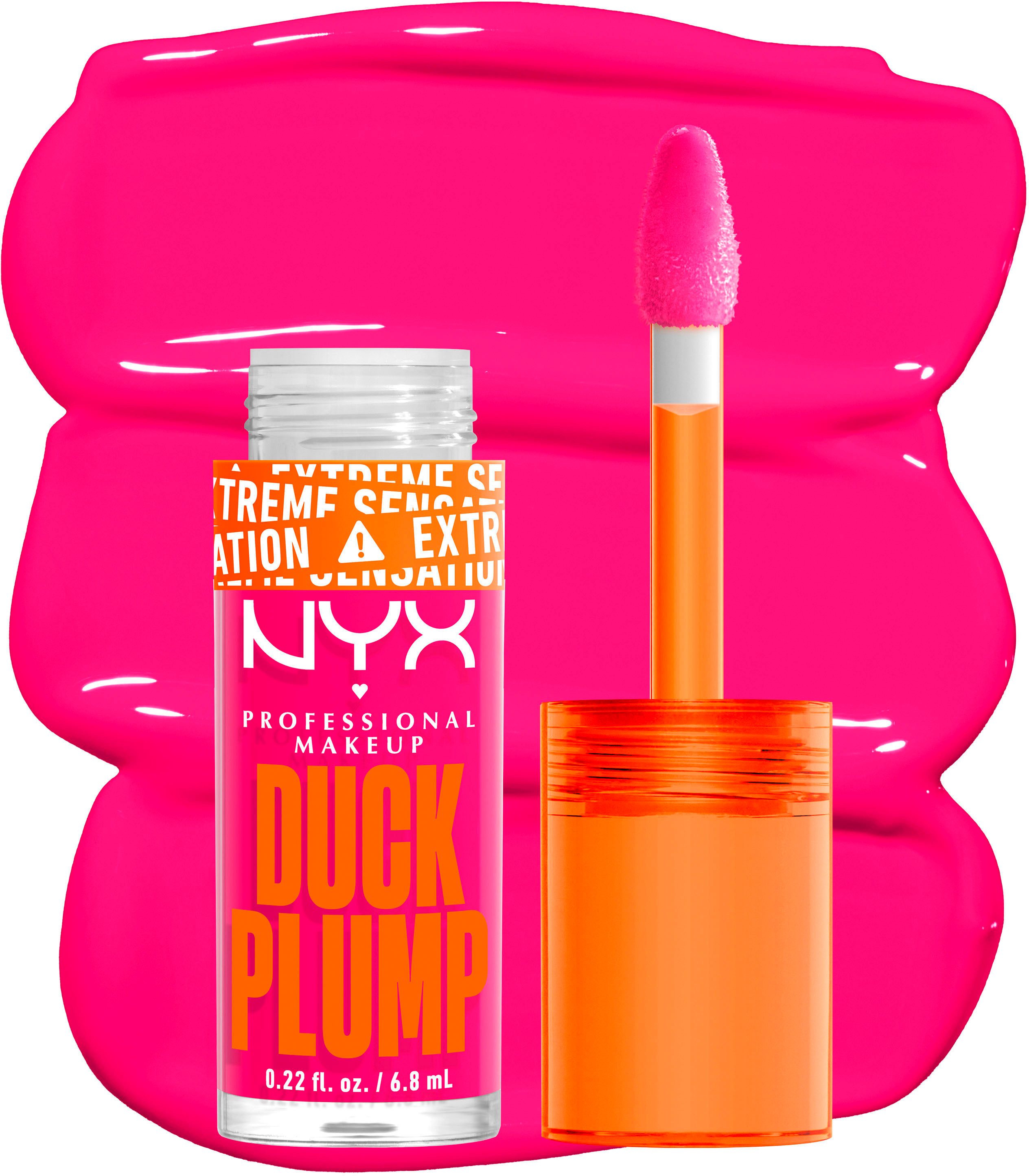 NYX PROFESSIONAL MAKEUP Lipgloss DUCK PLUMP LIP LACQUER, sofortiger Schmollmund-Effekt dank Kollagenpeptiden