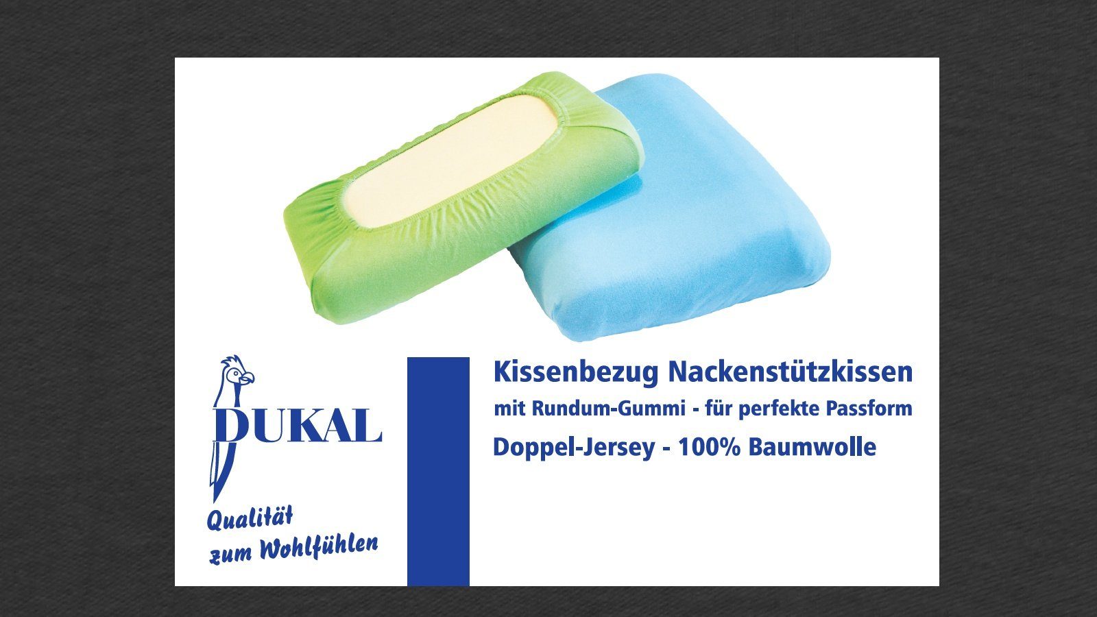 Kissenbezüge Bezug Nackenstützkissen Single-Jersey anthrazit, DUKAL (1 Stück), aus Single-Jersey, 100% Baumwolle, mit Spannumrandung, Made in Germany
