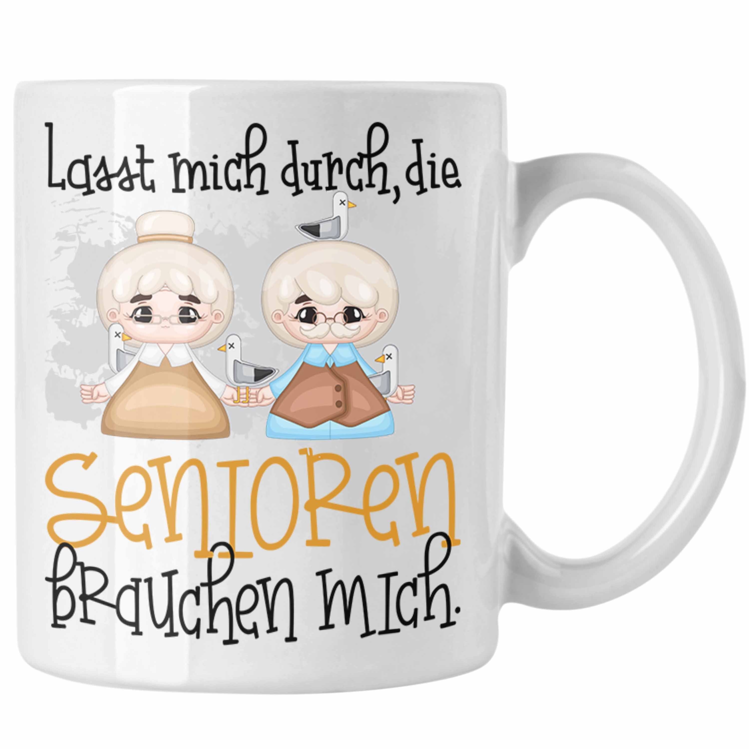 Trendation Tasse Altenpflegerin Altenpfleger Tasse Geschenk Altenpflege Lustiger Spruch Weiss