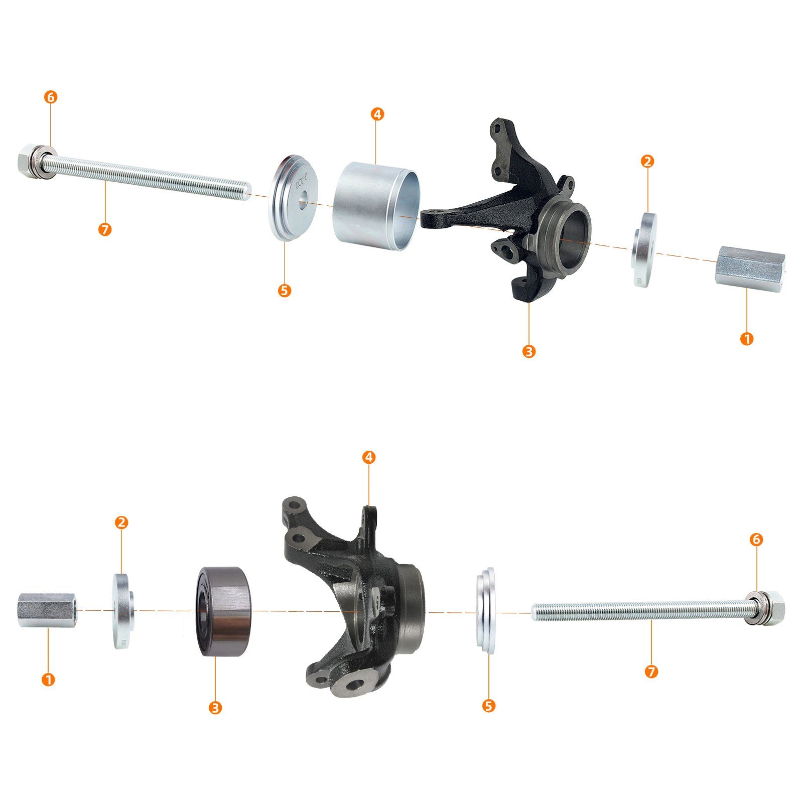 CCLIFE Multitool Radlager Werkzeug, Radlager Radnabe Abzieher Montage Demontage Set, (31 St)