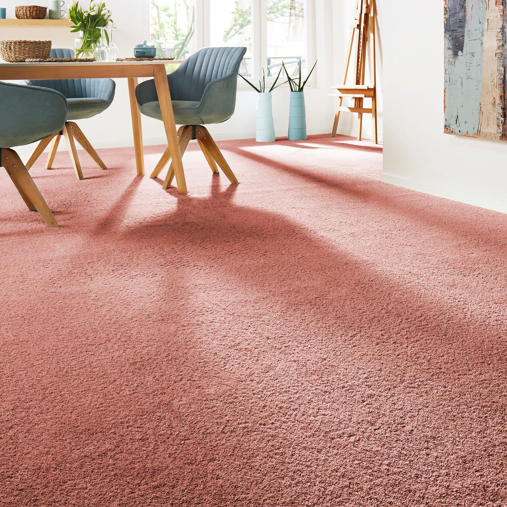 Andiamo Ковры Verona, Velours, Made in Belgium, rechteckig, Höhe: 6 mm, Uni Farben, Breite 400 cm oder 500 cm, strapazierfähig, pflegeleicht