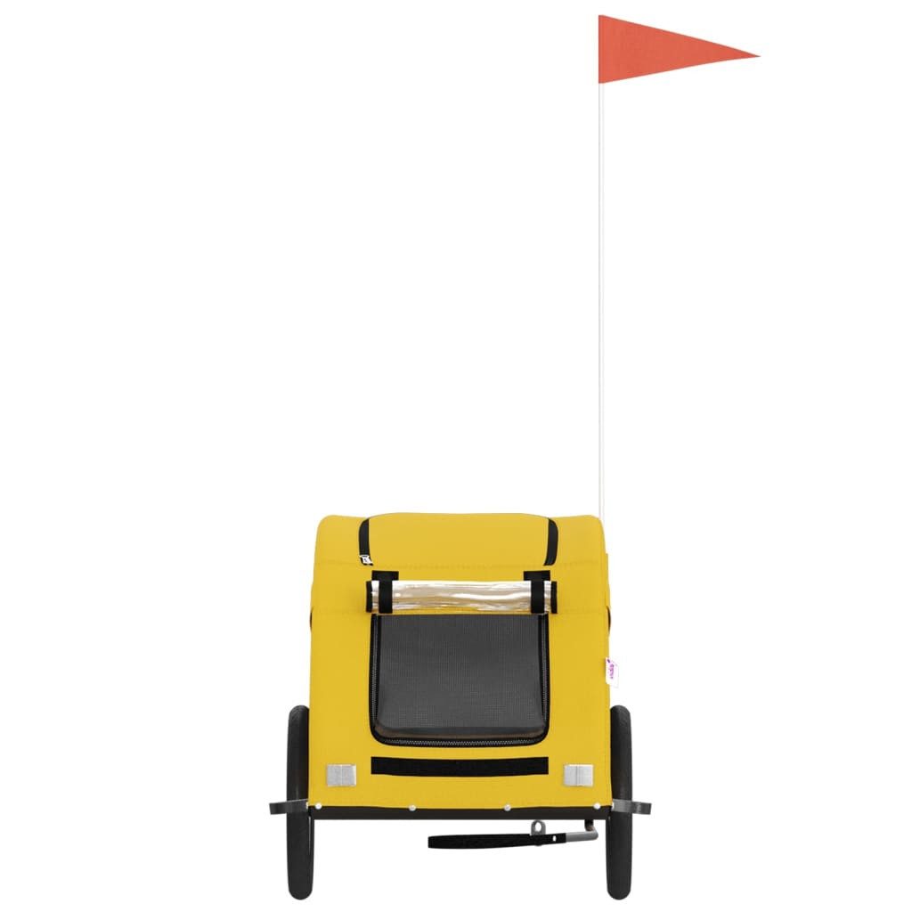 vidaXL bicycle dog trailer, 45 kg capacity, bicycle trailer transport boxes, yellow, Oxford fabric and iron