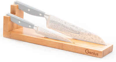 Genius Messerblock Nicer Dicer Knife Pro, perfekter Aufbewahrungsort für Messer, Bambus