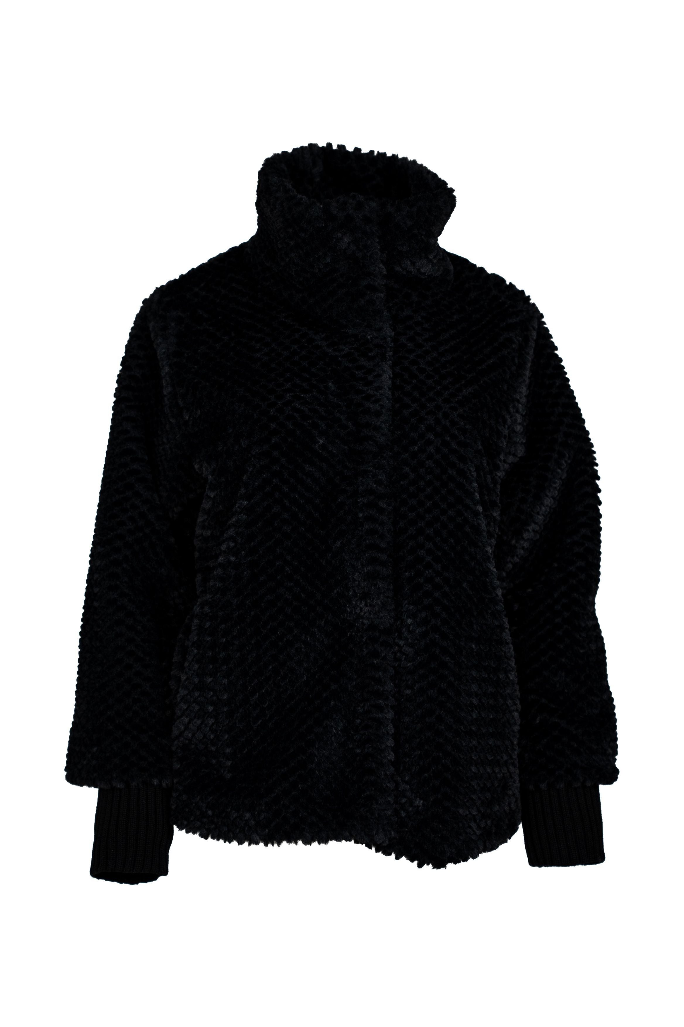 Faber Fellimitatjacke Felljacke mit Strickbündchen mit Strickbündchen günstig online kaufen