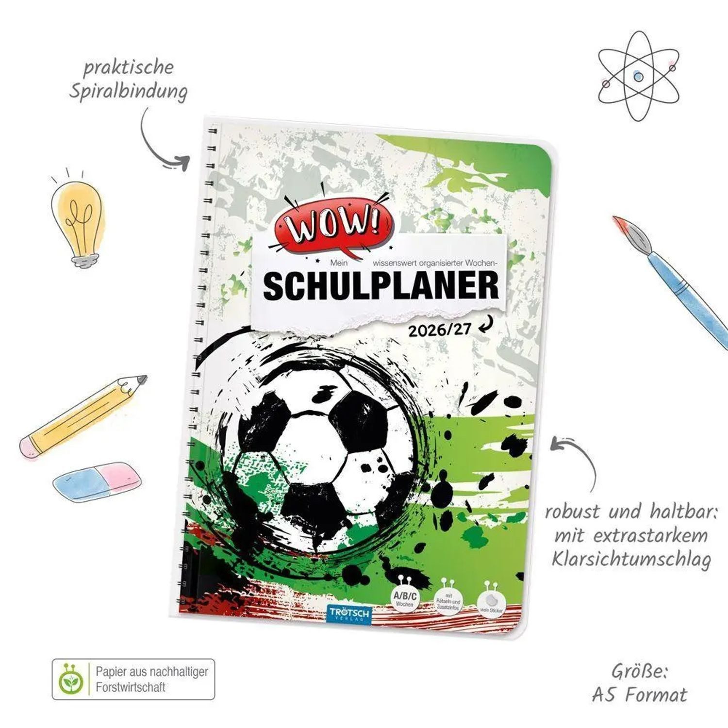 Trötsch Verlag Schülerkalender TRÖTSCH - Schulplaner WOW Fußball 26/27