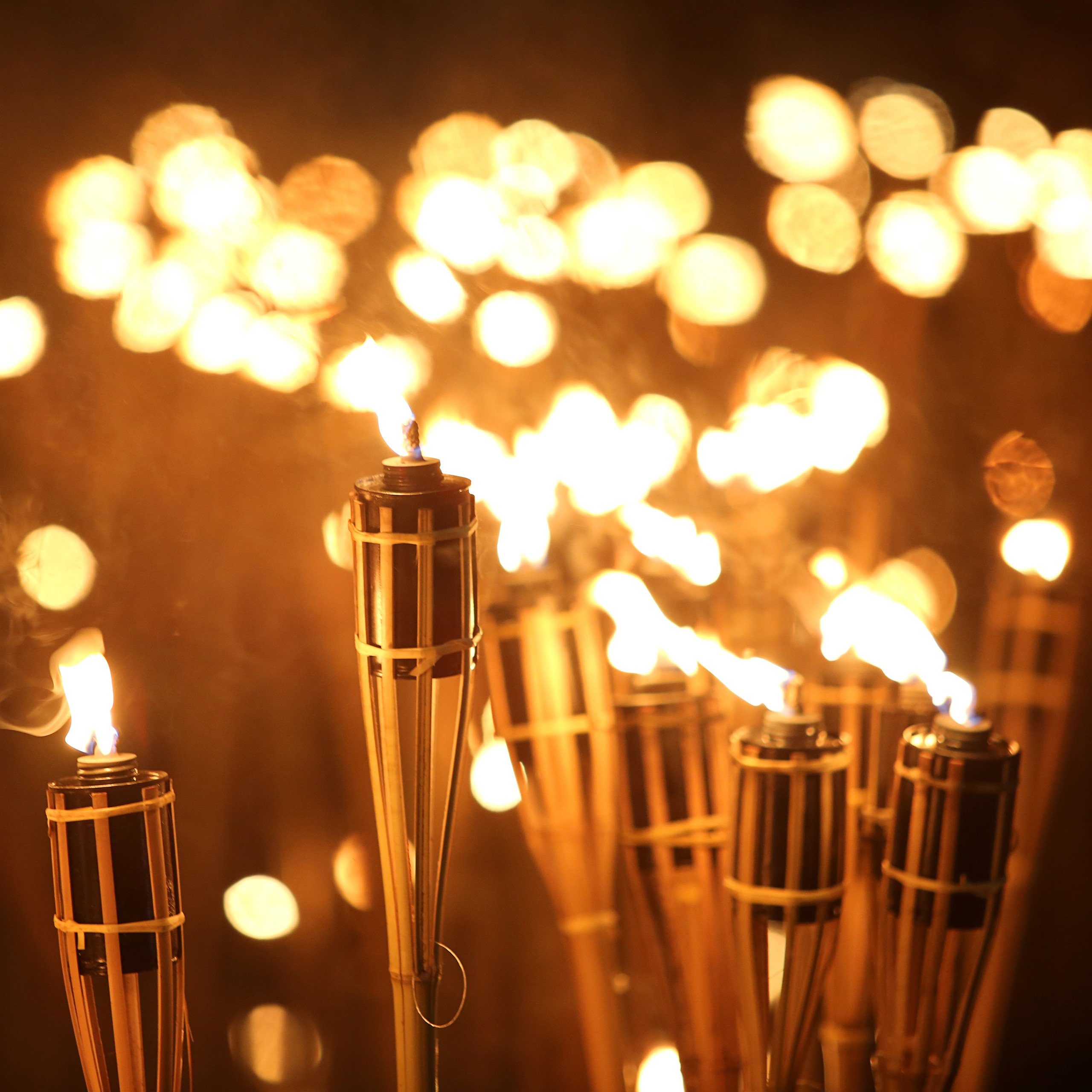 relaxdays Gartenfackel Bambus 10er Set