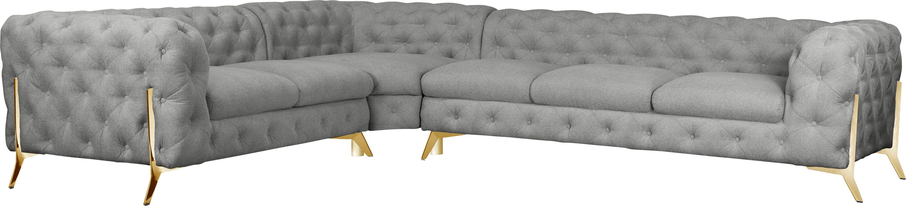 Leonique Chesterfield-Sofa Amaury L-Form, großes Ecksofa, günstig online kaufen