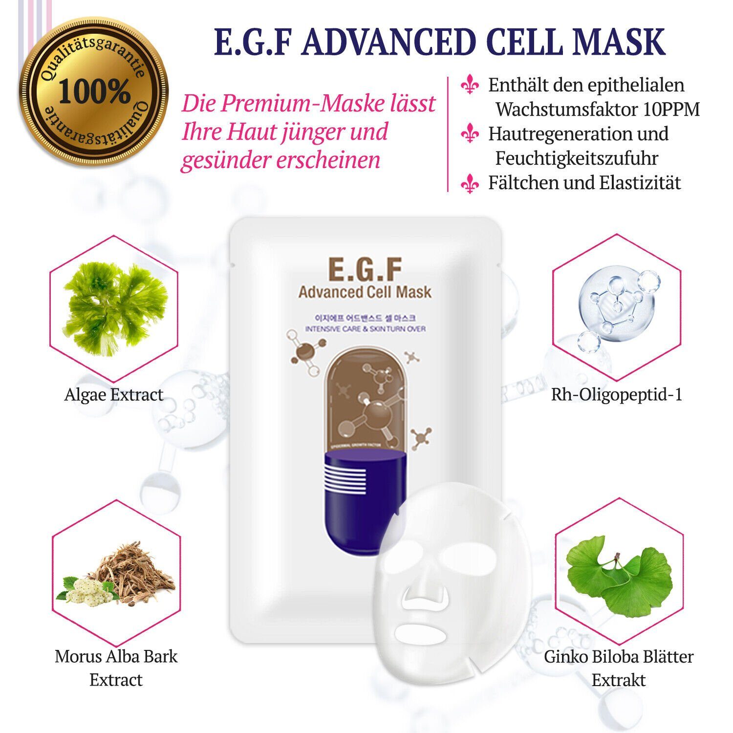 Korea Storyderm Gesichtsmaske Tuchmaske Advanced 1-tlg. NEUHEIT Cell, Storyderm Gesichtsmaske Premium Pflege E.G.F aus