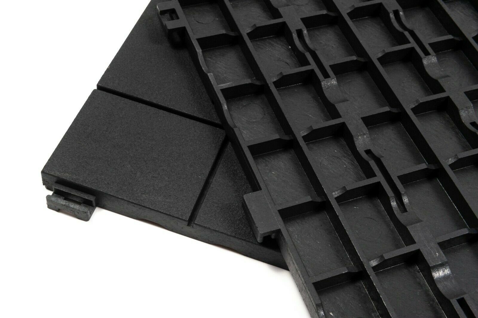 nm_trade Mosaikfliesen Klickfliese Balkonfliesen Terrassen Bodenbelag 6 Stück, Frostbeständig Komplettbausatz Rutschfeste Schwarz