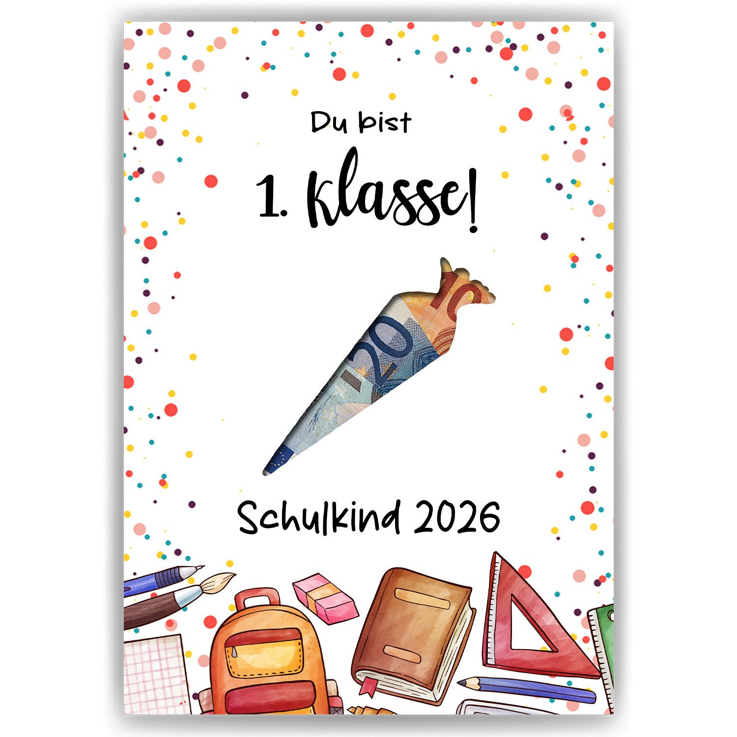 Tigerlino Poster Schulkind Geldgeschenk Schulanfang Einschulung Schulanfänger