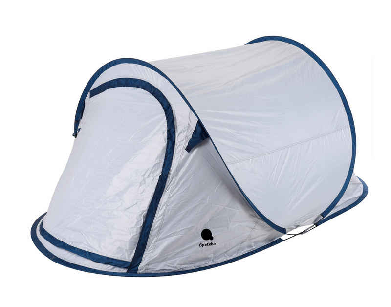 Spetebo Wurfzelt XXL Pop Up Wurfzelt grün 240 x 210 cm, Personen: 3 (Packung, 1 tlg., mit Transporttasche, Heringen und Spannseilen), Sofortzelt für Trekking und Camping