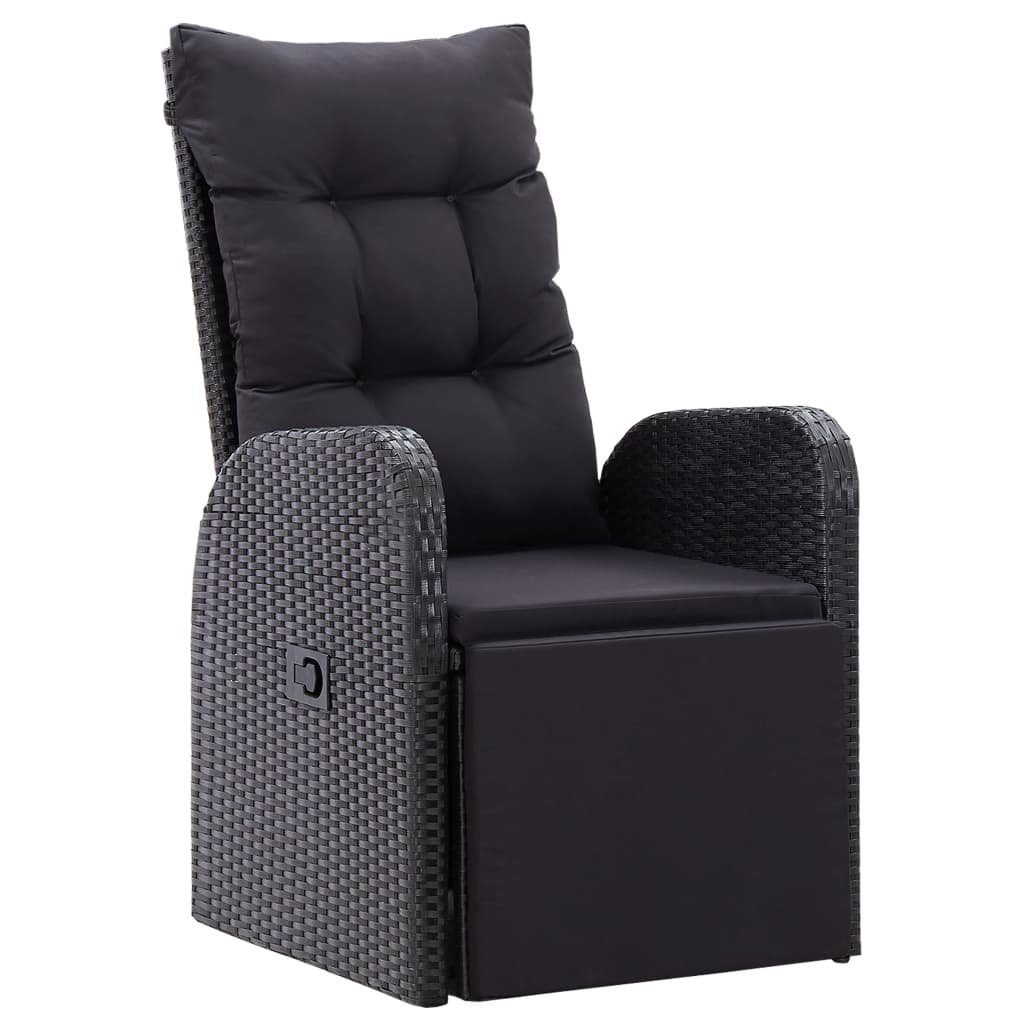 DOTMALL Gartenliege Sonnenliege Gartenliege aus Polyrattan mit Auflage Verstellbare Lehne