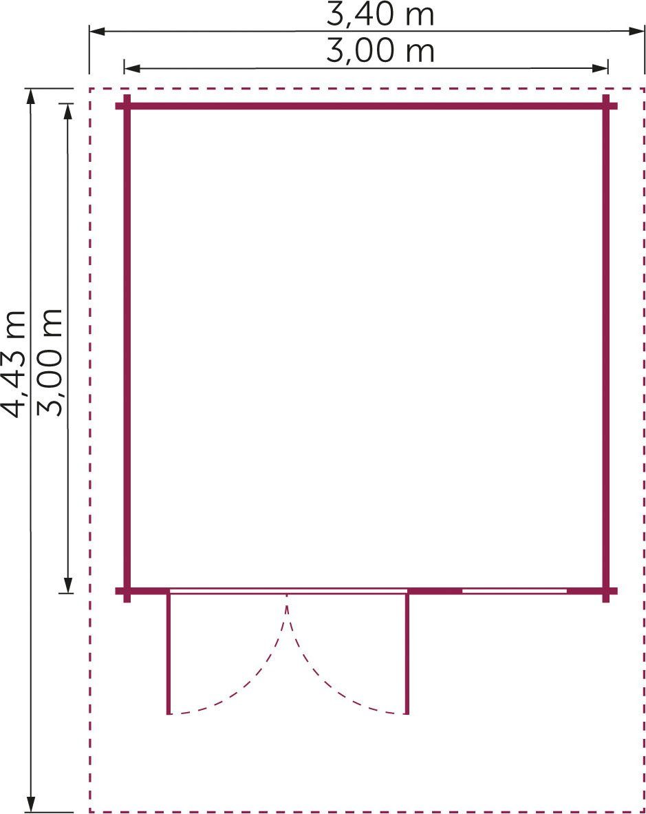 (Set) KONIFERA Gartenhaus cm, Kallenberg 340x443 2, BxT: