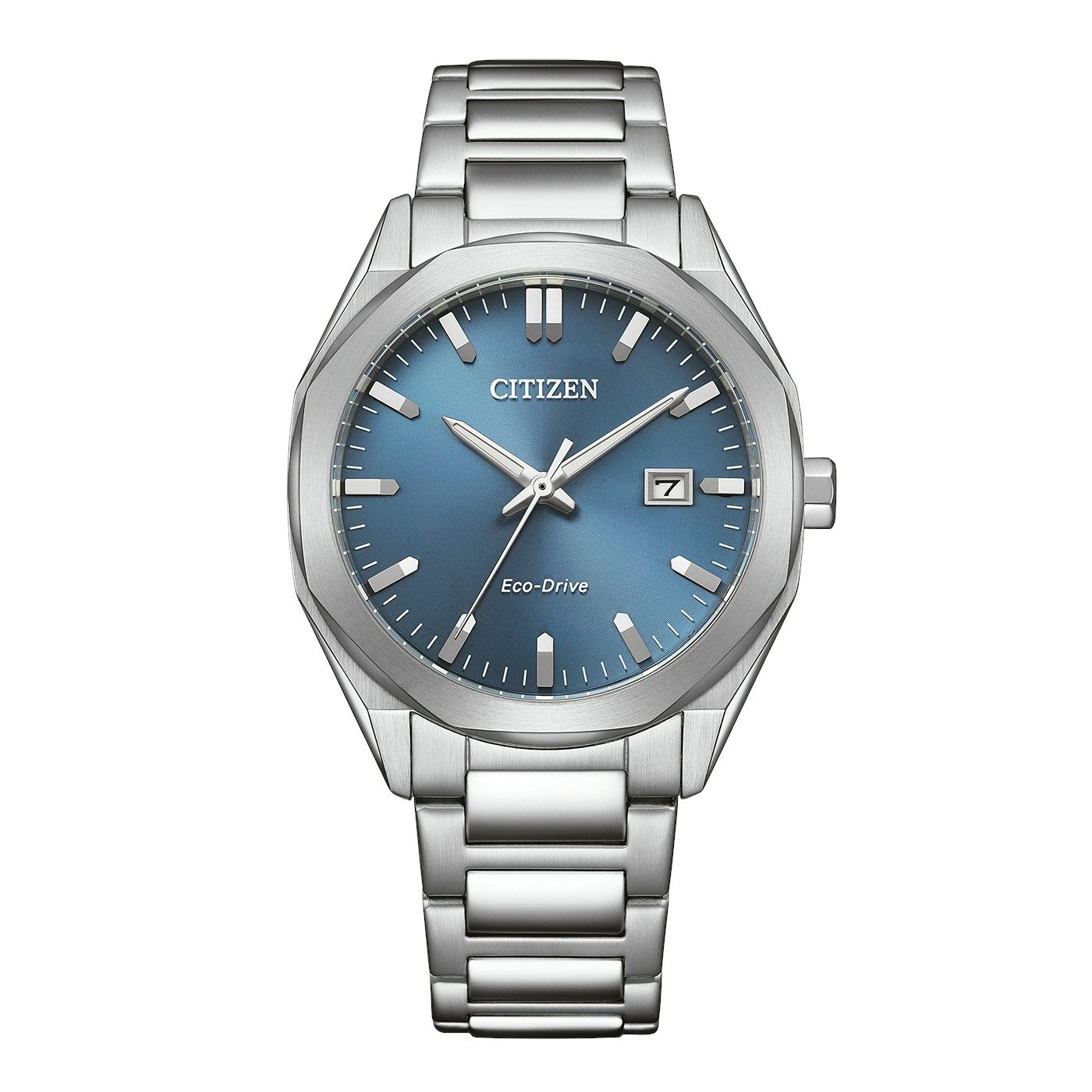 Citizen Solaruhr BM7620-83M, Armbanduhr, Damenuhr, Herrenuhr, Edelstahlarmband, analog, Big Date