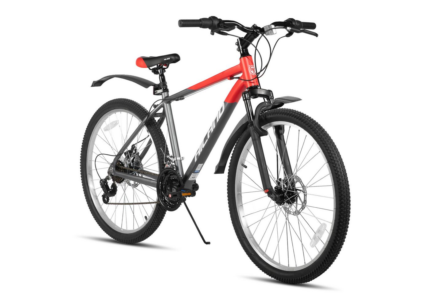 HILAND Mountainbike 26 27 29 Zoll Herren-Mountainbike,MTB Fahrrad für Erwachsene, 18-Gang, Federgabel, Aluminiumrahmen, Mechanische Scheibenbremsen