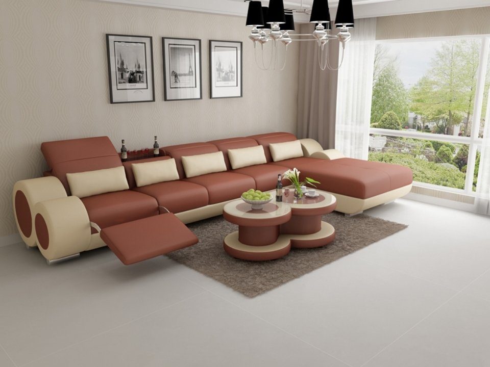 JVmoebel Ledersofa Ecksofa, Sofa Design Wohnlandschaft Ecksofa Eck Modern Couch