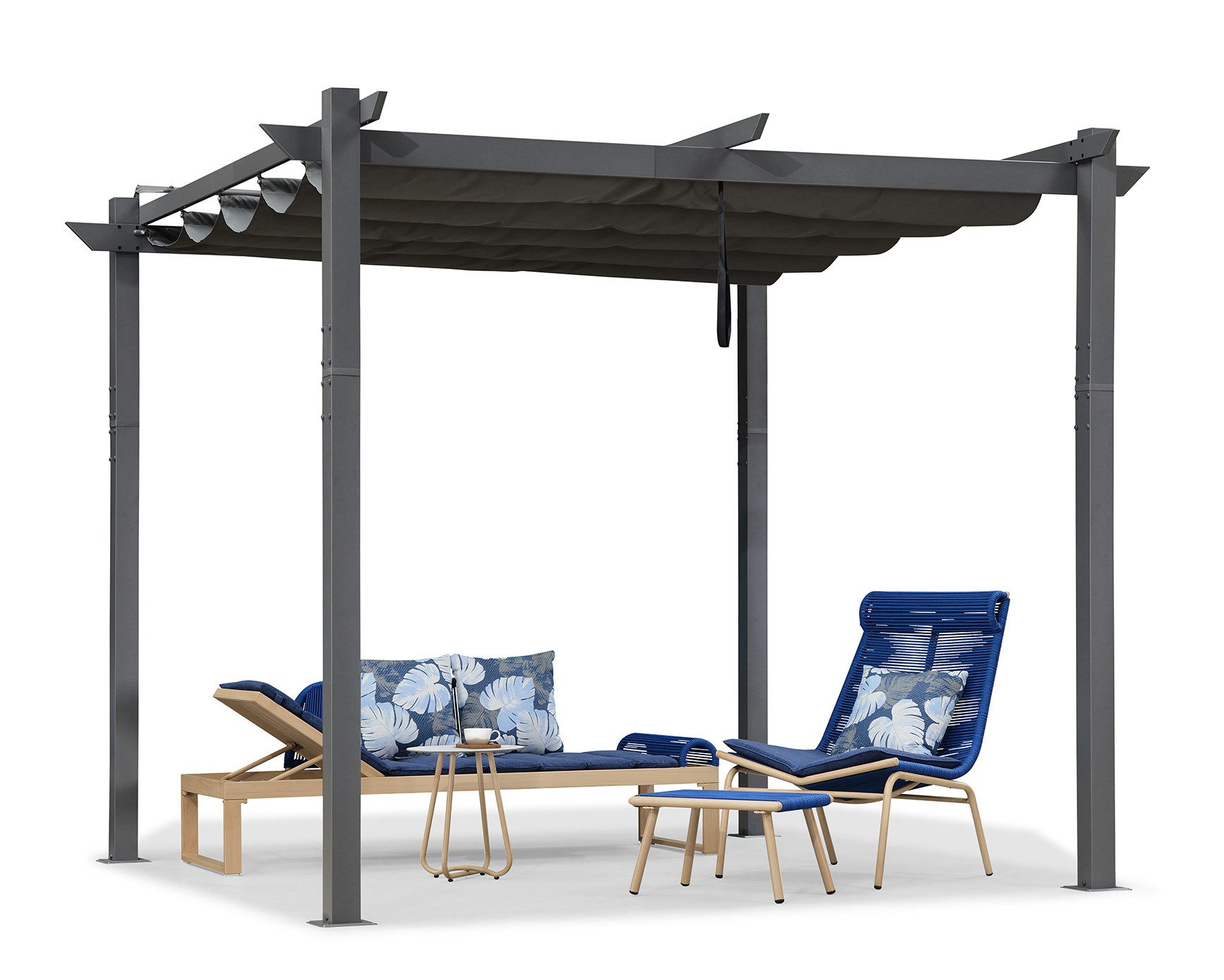 PURPLE LEAF Pergola 3 x 4 m Pavillon mit Schiebedach Aluminium Wasserdicht, günstig online kaufen
