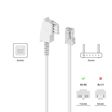 deleyCON deleyCON 10m TAE Anschlusskabel Routerkabel TAE-F auf RJ45 Stecker LAN-Kabel