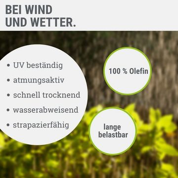 KETTtex EXKLUSIV Polsterauflage KTH 1 - anthrazit/grau - Polsterauflagen für Gartenstühle, mehrfach quergesteppt, Überschlag mit Klettband