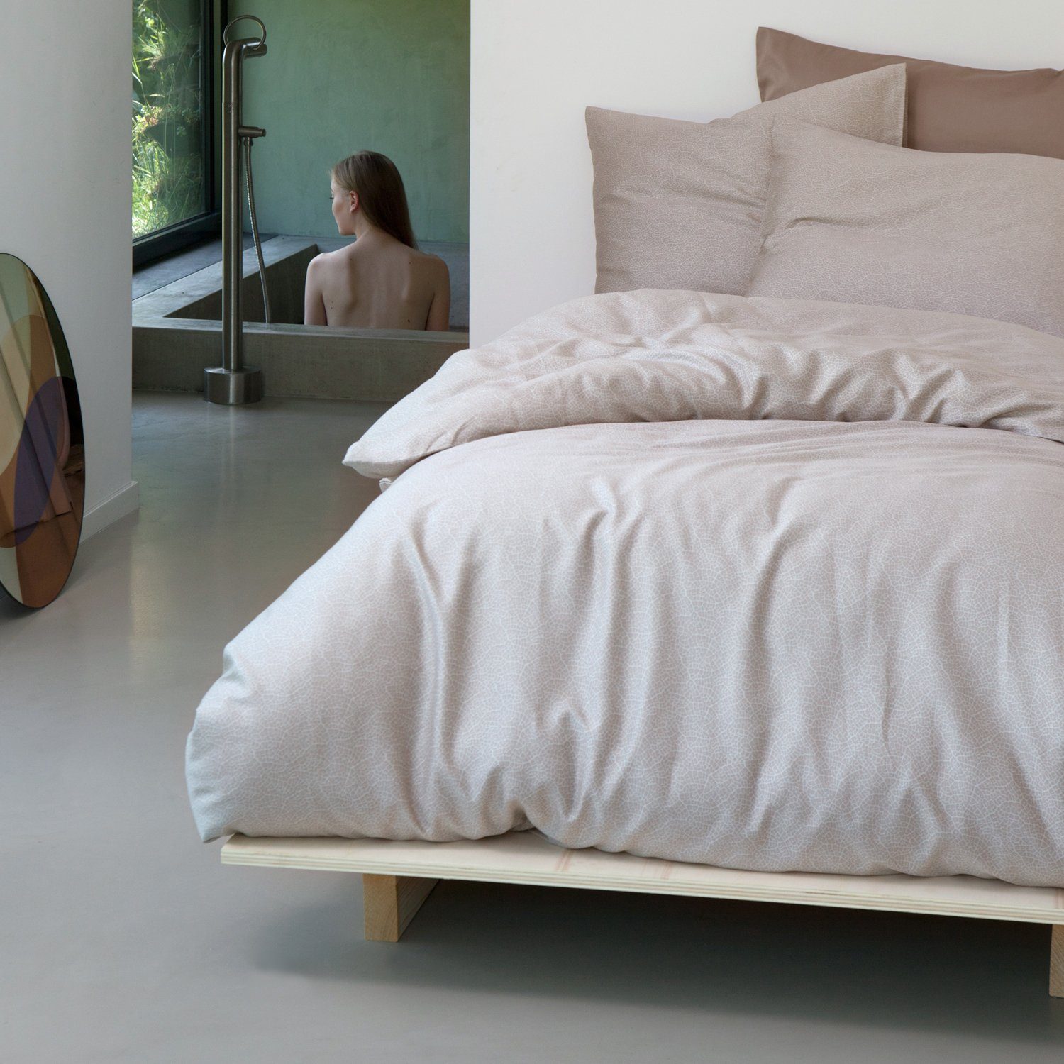 damai Bettwäsche damai Bio Satin Bettwäsche Silt mit Struktur Optik, Satin, 2 teilig