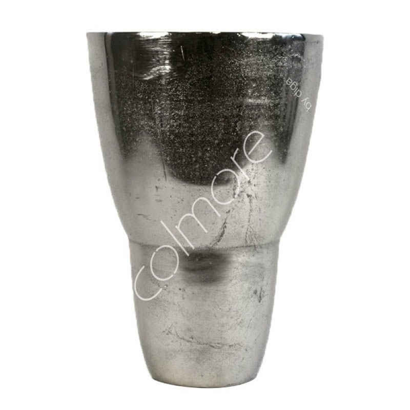 colmore Dekovase Vase Bodenvase Silber Metall Modern Tisch Deko 39 cm Colmore