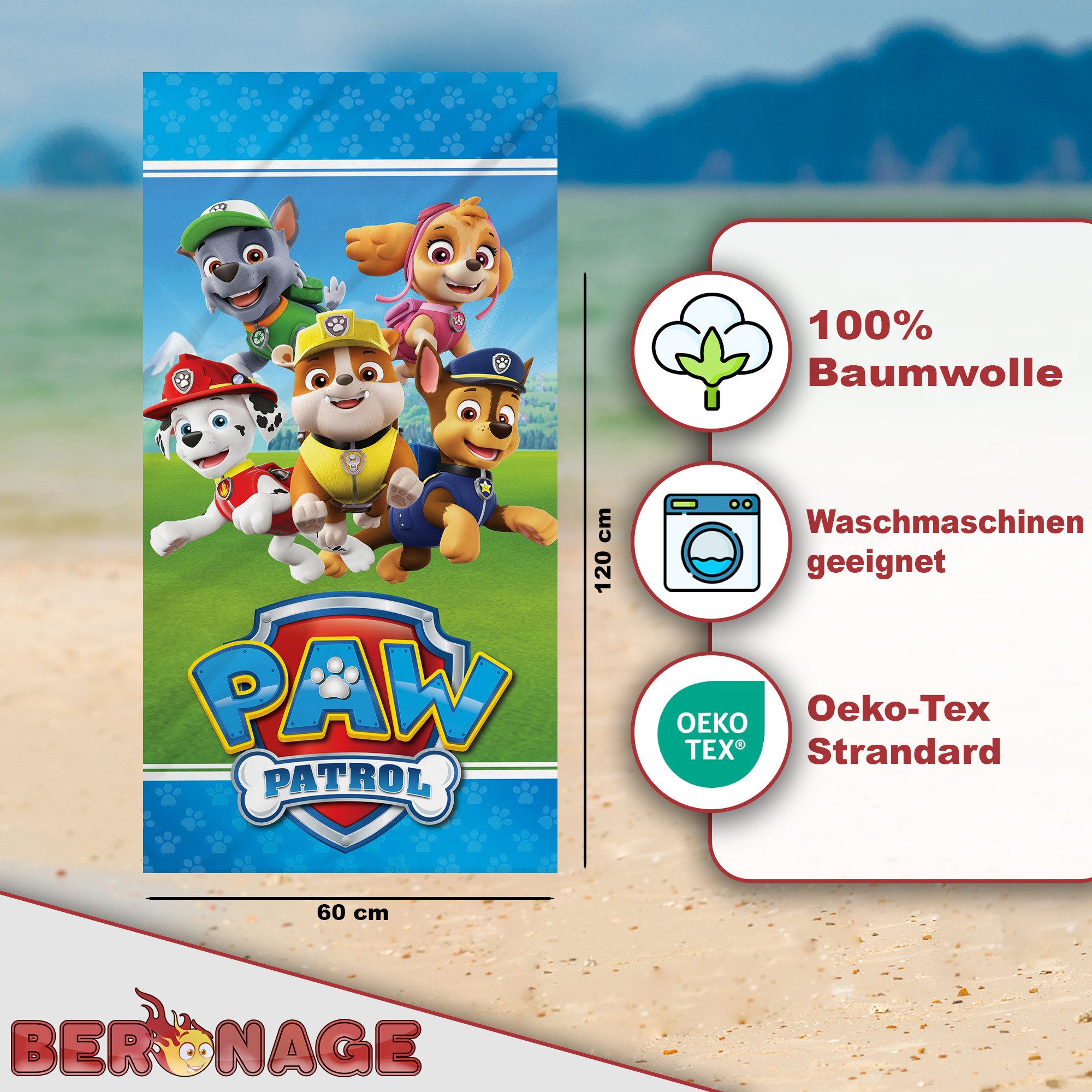 BERONAGE Strandtücher Paw Patrol Badetuch Crew günstig online kaufen