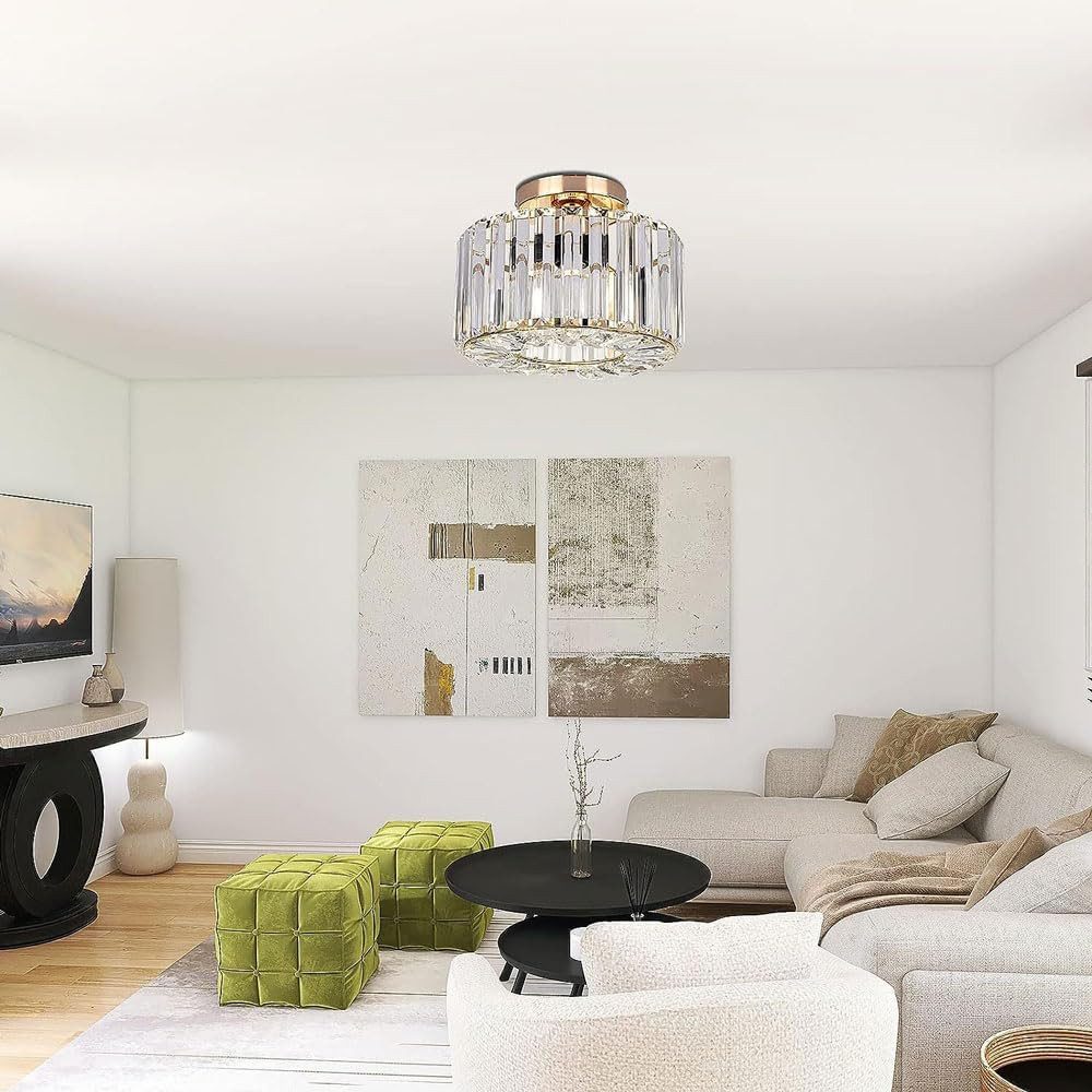 Riserva Dekolicht Kristall Innenlampe, Wohnzimmer Deckenlampe, E27, stilvoll, schlicht, Einfach zu installieren, für Korridore, Gänge, Konzertsäle