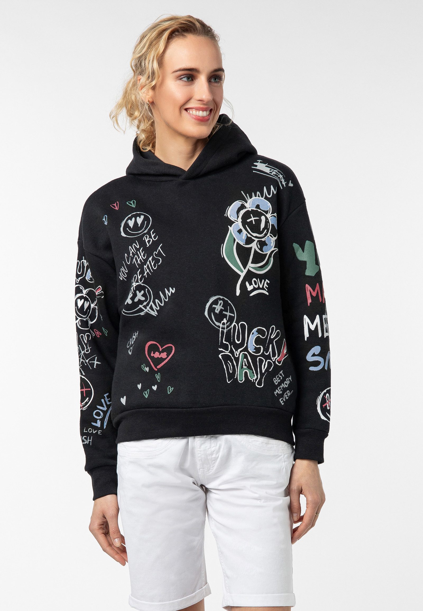 Kapuzenpullover Damen Hoodie Kapuzenpullover mit auffälligem Allov