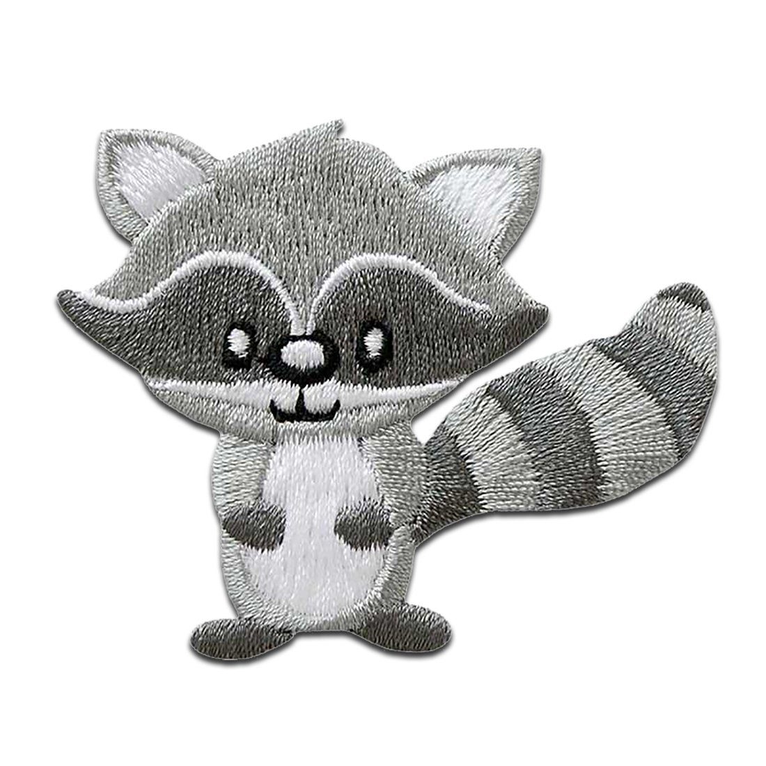 Mono-Quick Aufnäher Bügelbild, Aufbügler, Applikationen, Patches, Flicken, zum aufbügeln, Polyester, Waschbär Tier - Größe: 6 x 4,6 cm