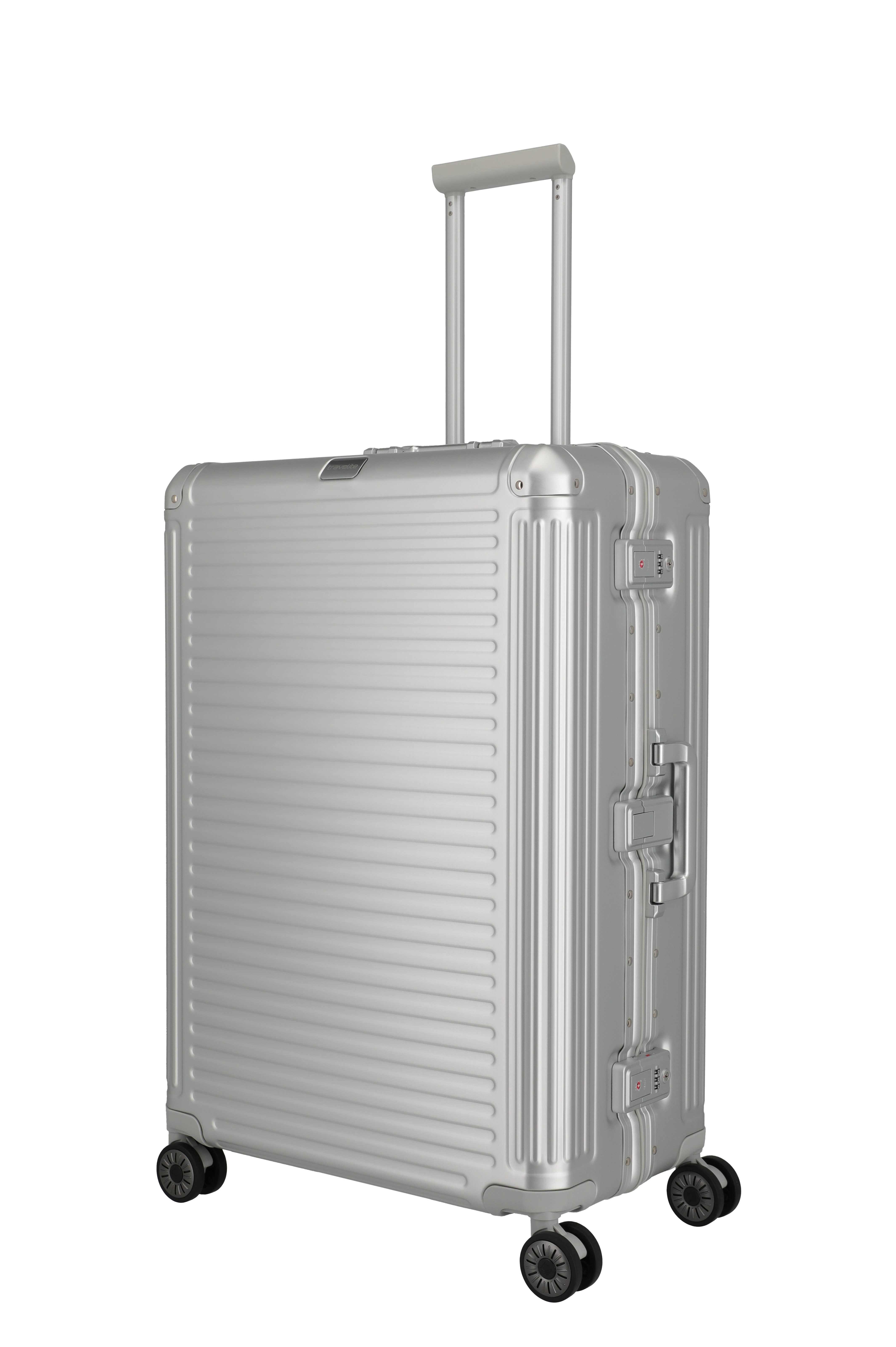 travelite Hartschalen-Trolley NEXT Aluminium Rahmenkoffer, 4 Rollen, variable Packplatte, Packwand und durchdachte Innenaufteilung von Travelite