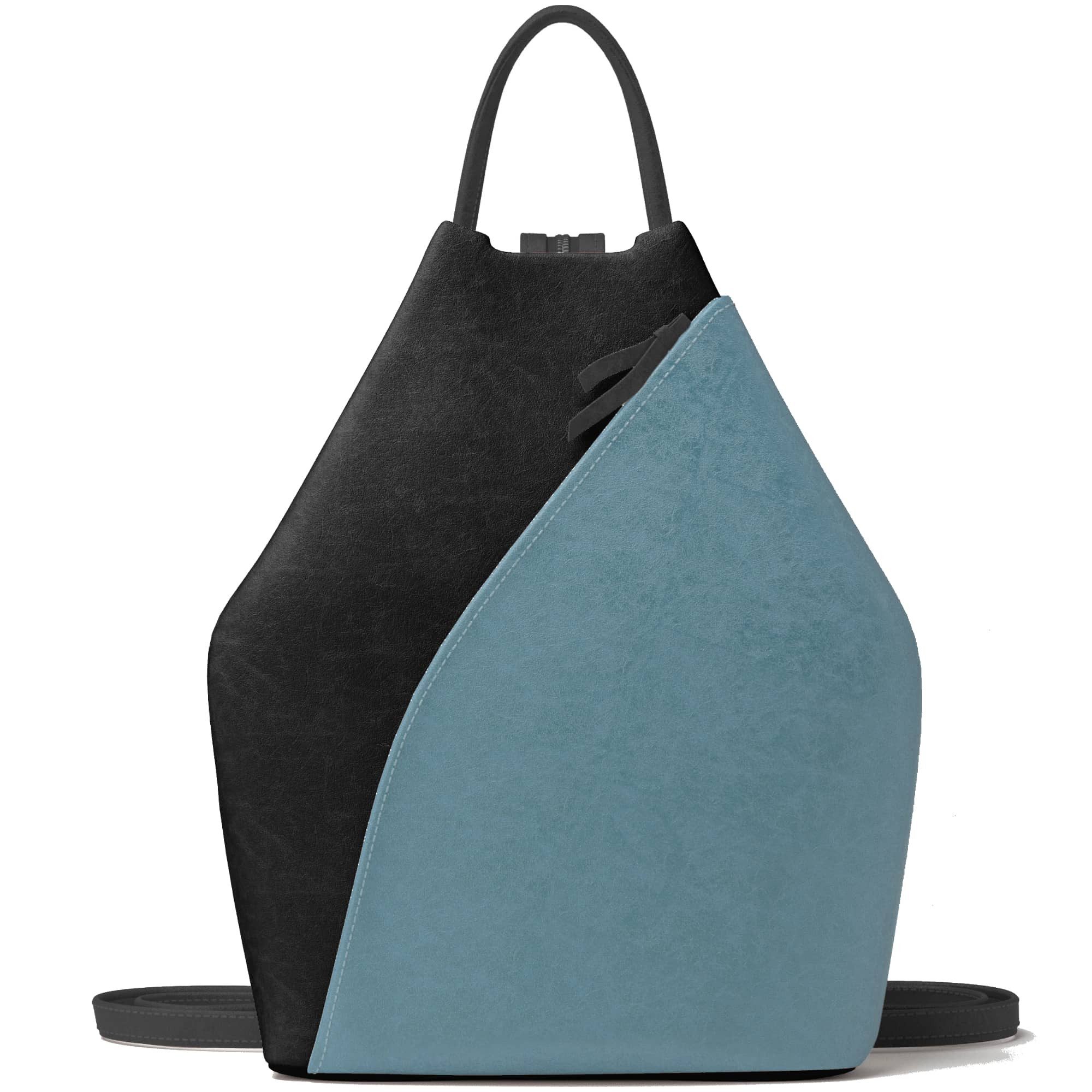 Umhängetasche Damen Rucksack Veganes Leder Zweifarbig Stylisch 30620
