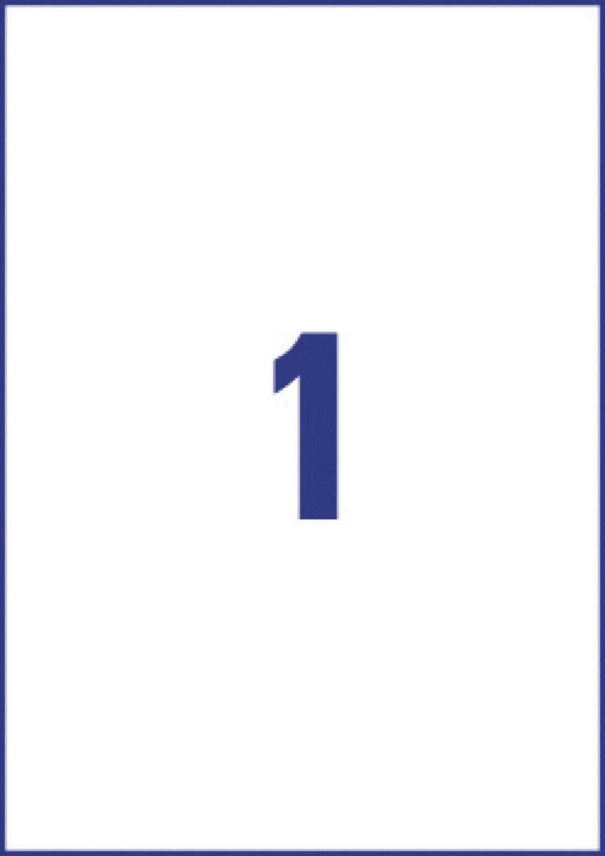 Thumbnail - Avery Zweckform Etiketten Etiketten 210x297 mm 25 Blatt/25 Etiketten transparent