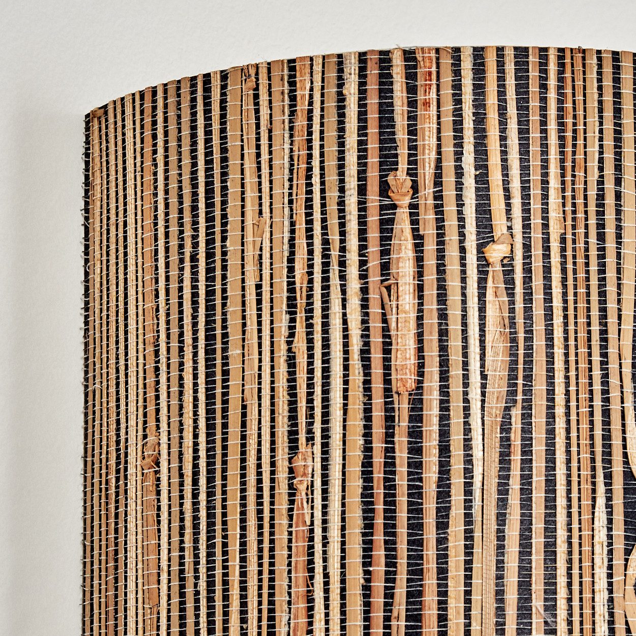 hofstein Wandleuchte Wandlampe aus Metall/Seegras in Schwarz/Braun, ohne Leuchtmittel, Wandleuchte m. Stecker/Schalter, Kabel, UP & Down Lichteffekt, 1 x E27