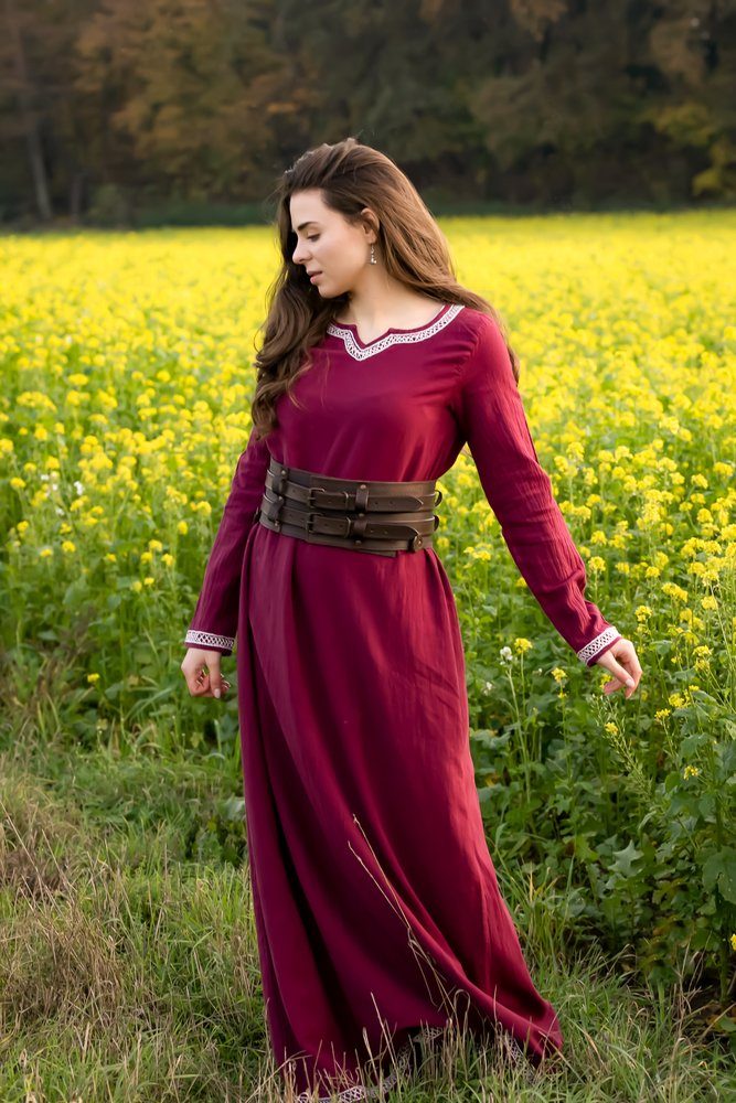Leonardo Carbone Ritter-Kostüm Wikingerkleid Brigida Rot
