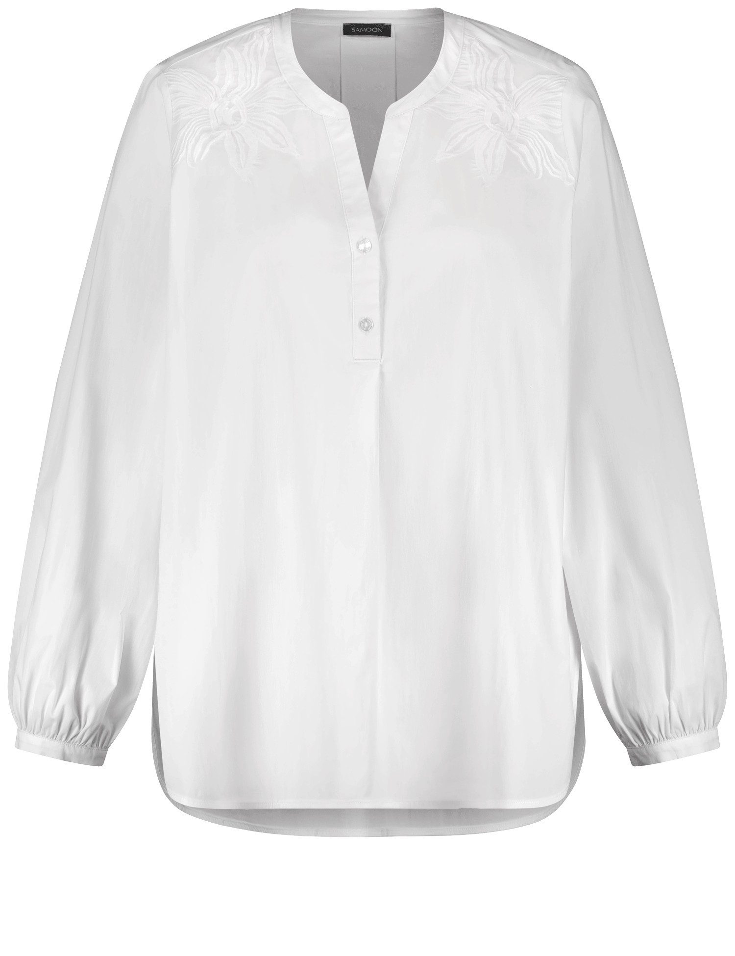 Klassische Bluse Baumwoll-Tunika mit Stickerei
