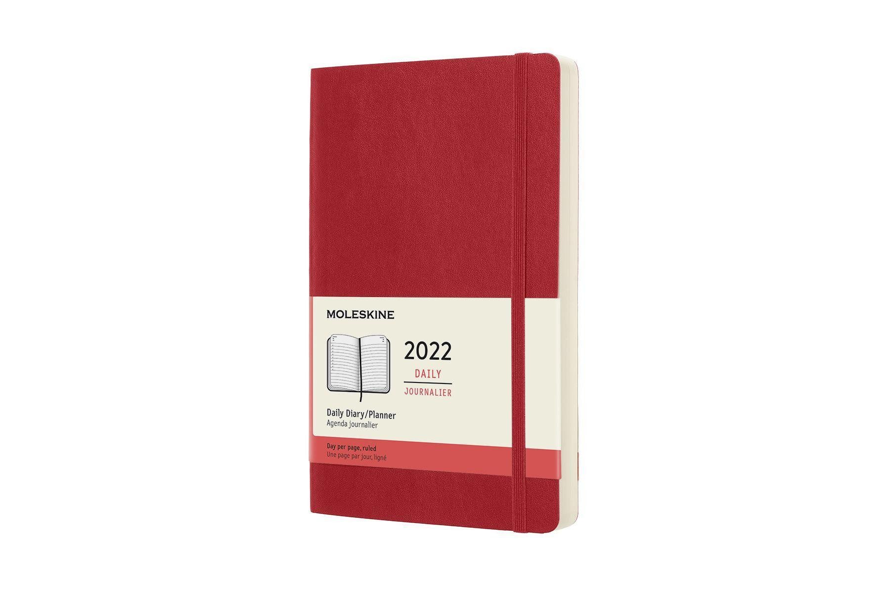 MOLESKINE Terminkalender Moleskine 12 Monate Tageskalender 2022 Large/A5, Scharlachrot