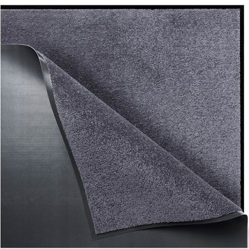 Fußmatte Waschbare In- & Outdoor Fußmatte Uni einfarbig grau, Teppich Boss, rechteckig, Höhe: 7 mm