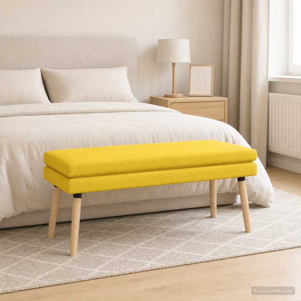 vidaXL Sitzbank Doppellagige Bank Helles Gelb 110 x 40 x 47 cm Stoff (1-St)