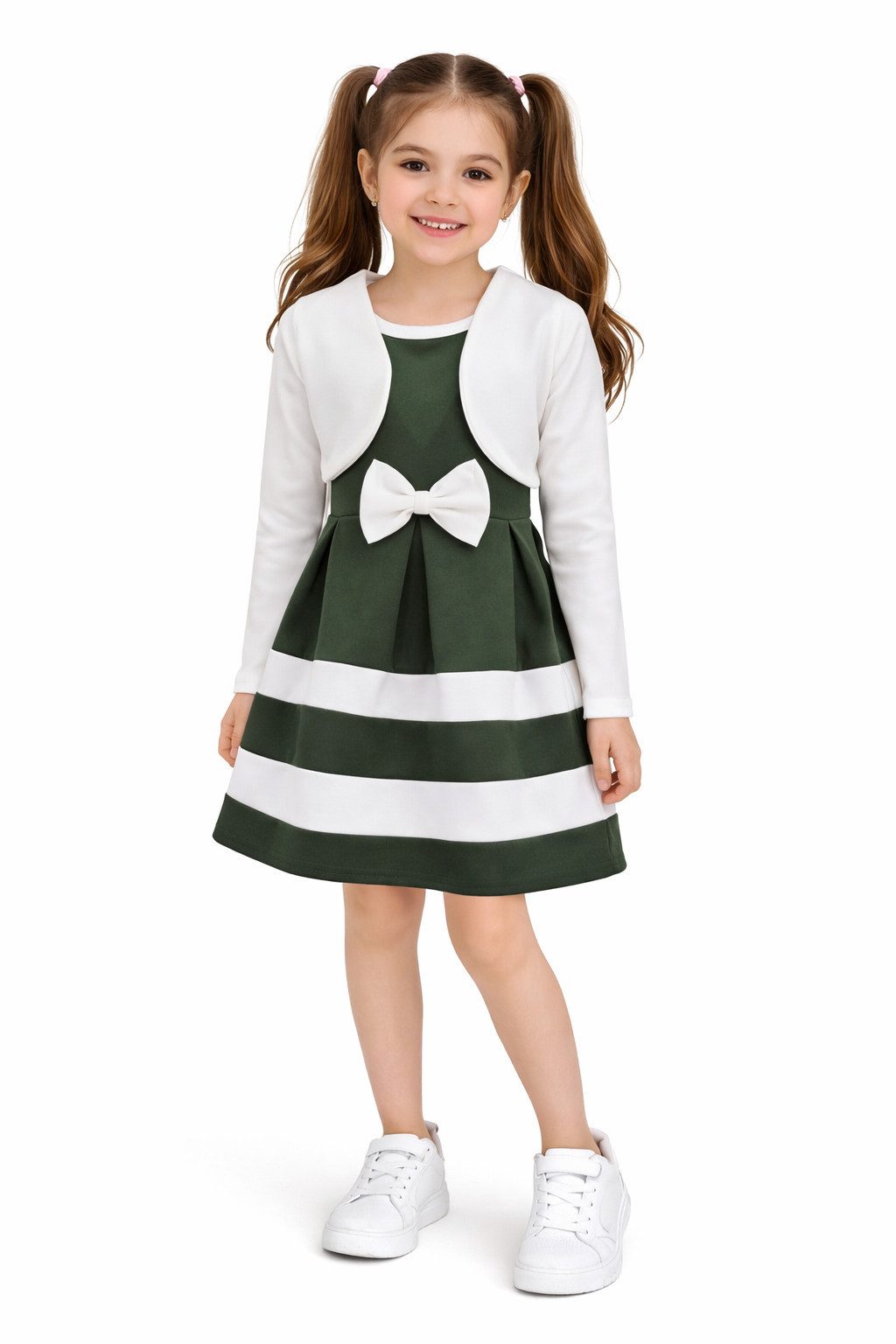 Girls Fashion A-Linien-Kleid Elegantes Mädchenkleid mit Bolero K241