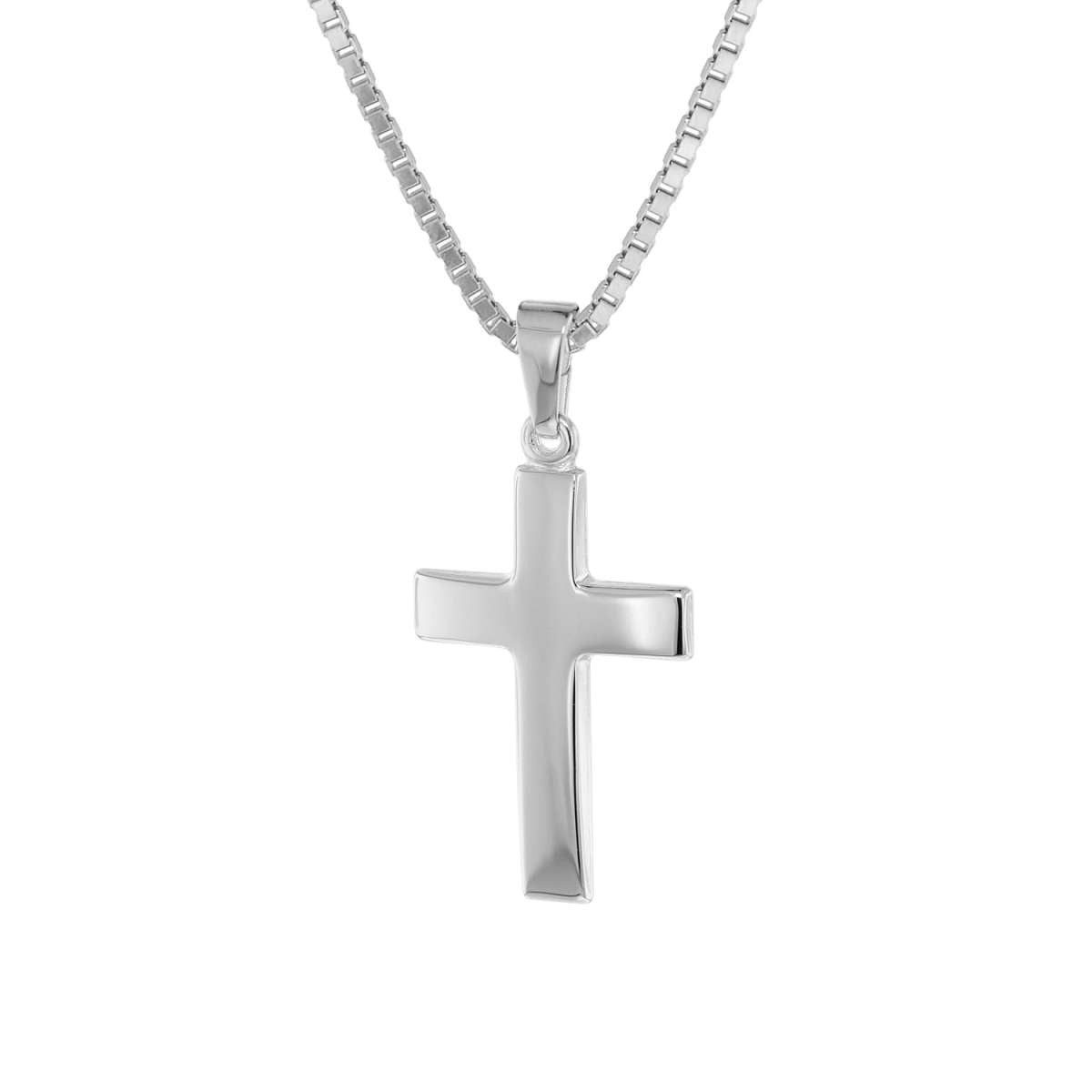 trendor Kreuzkette 39910, Kreuz 21 mm Weißgold 333 (8 Kt) mit Silber