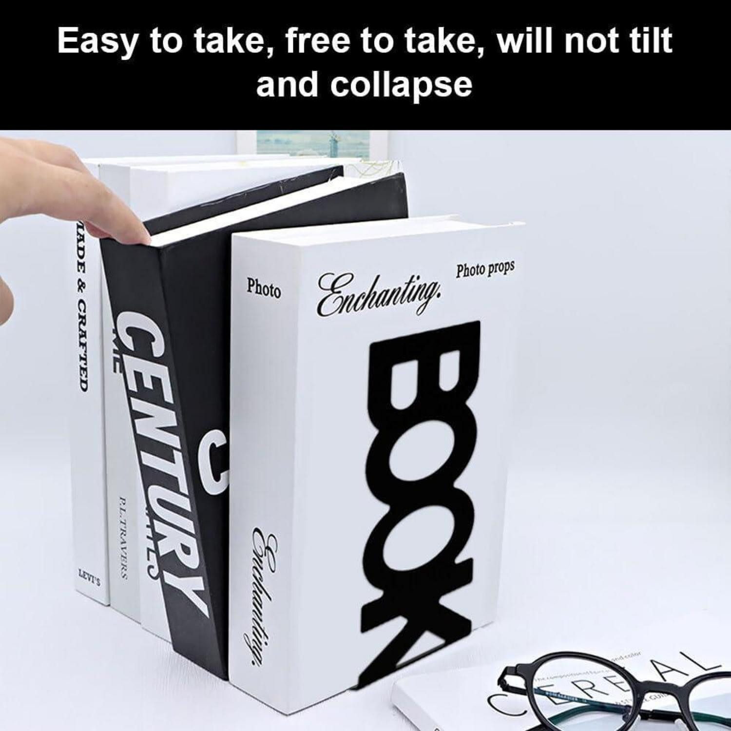 LuxusKollektion Buchstütze Buchstützen Metall Bookends Bücherstütze Schwarz 4 Stück