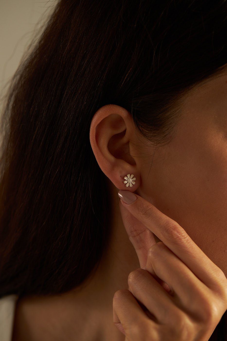 Einzelstück Paar Ohrstecker Ohrstecker 925 Silber Gänseblümchen Ohrringe, 925 Sterling Silber