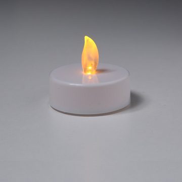 MARELIDA LED-Kerze LED XL Teelicht gelb flackernd Kunststoff H: 2cm, D: 5cm weiß 2er Set (2-tlg)