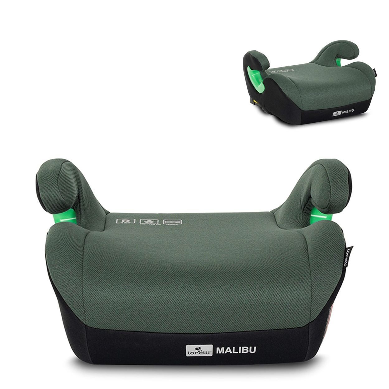 LORELLI Kindersitzerhöhung Malibu Isofix (125-150 cm), ab: 6, bis: 12, abnehmbarer Bezug, Armlehne, i-Size, bis 36 kg, waschbar, Polyester