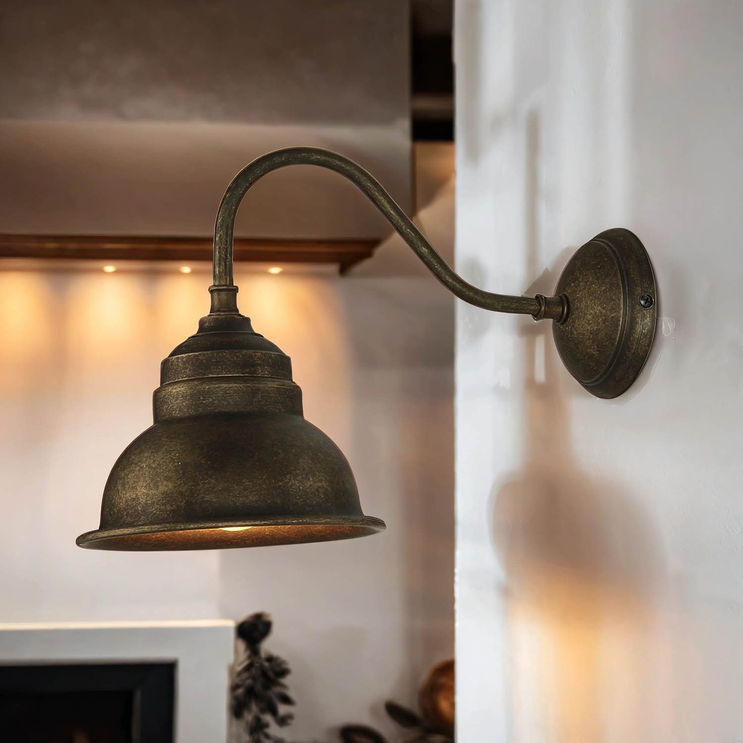 Licht-Erlebnisse Wandleuchte OSLO, ohne Leuchtmittel, Wandlampe Messing Bronze Antik Handarbeit Vintage E27 Flur Wohnzimmer