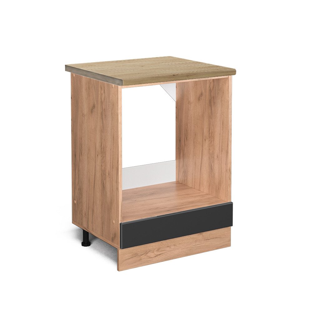 Vicco Herdumbauschrank R-Line Anthrazit Hochglanz/Goldkraft Eiche 60 cm AP günstig online kaufen