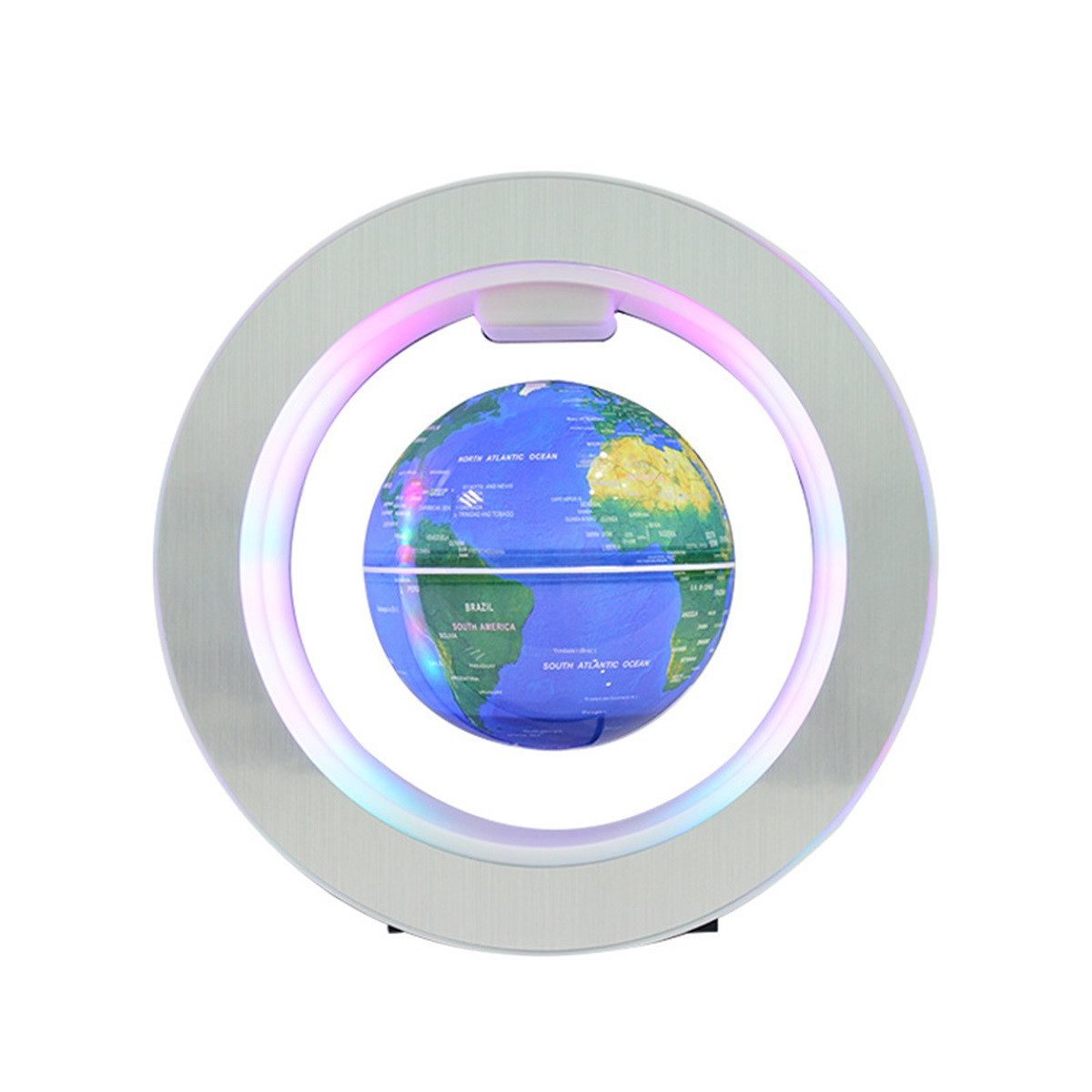 DOPWii Globus 4 Zoll Magnetisch Schwebende Globus, 360° Selbstrotation, (1-tlg), Leuchtender Tischdekor Levitierender Globus mit LED-Beleuchtung,22x5cm